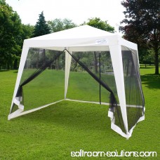 Quictent Outdoor Canopy Gazebo Party Wedding tent Screen House Sun Shade Shelter with Fully Enclosed Mesh Side Wall (10'x10'/7.9'x7.9', Beige)